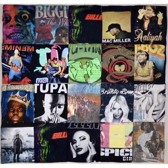 Rap & Pop Band T-Shirts Lot (20) Mix Sizes Tee Bundle T Shirt Tupac